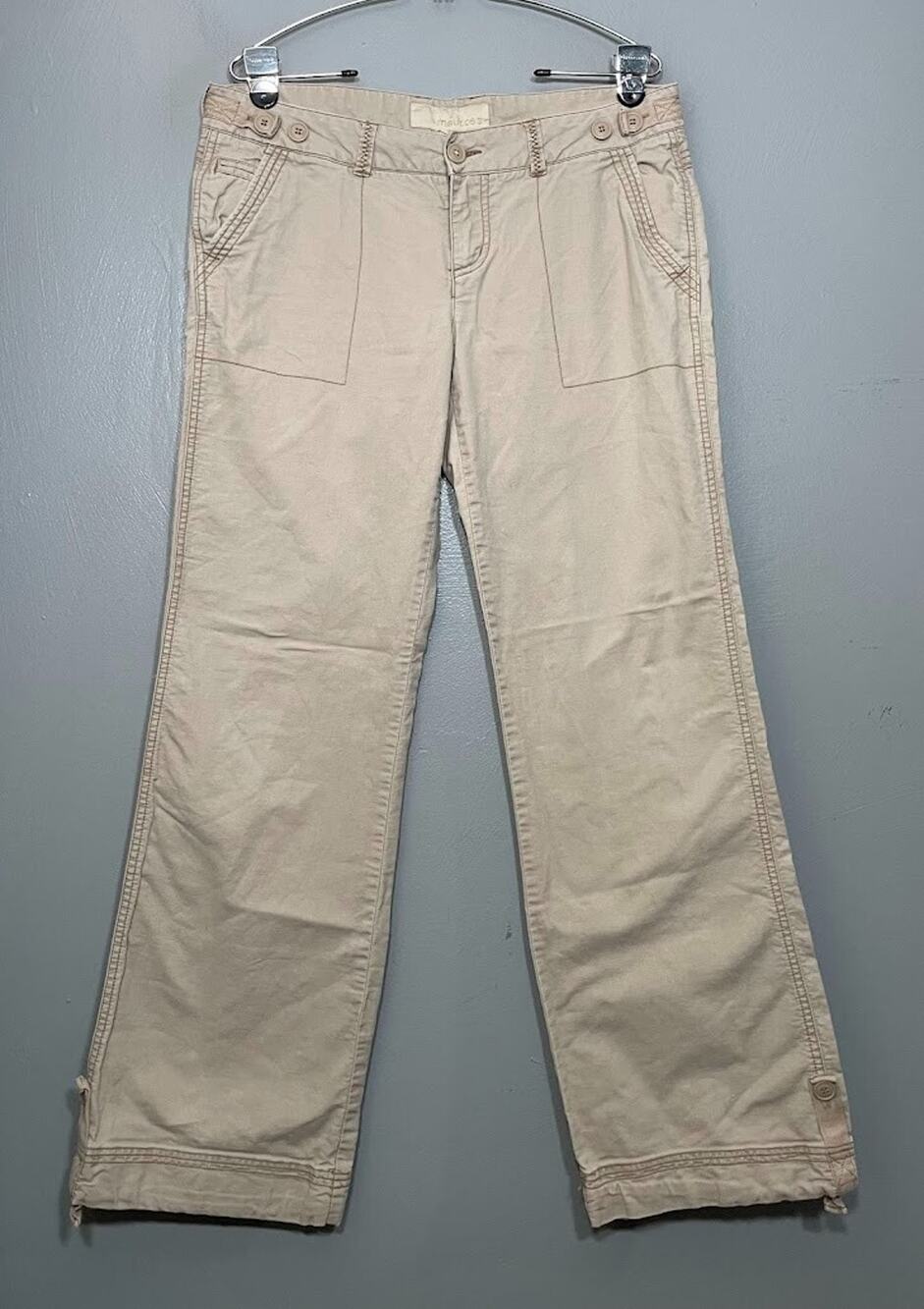 Maurices Women Size 9 10 Tan Khakis Pants Baggy Straight Casual 90s Y2K Utility